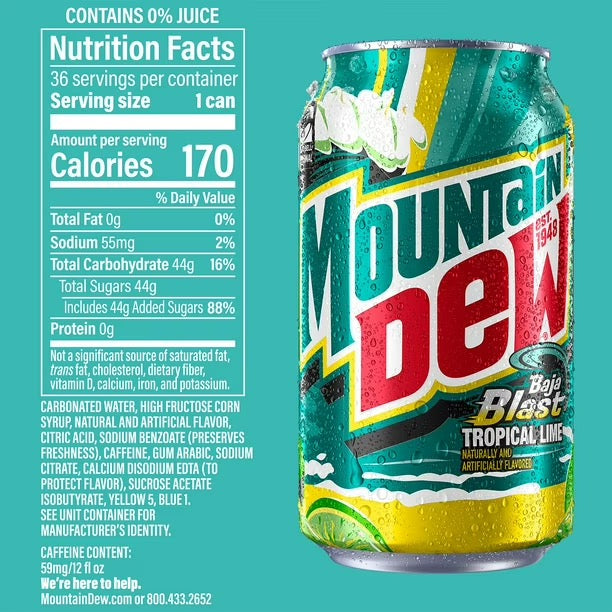 Mountain Dew – Tropical Lime Baja 355ml